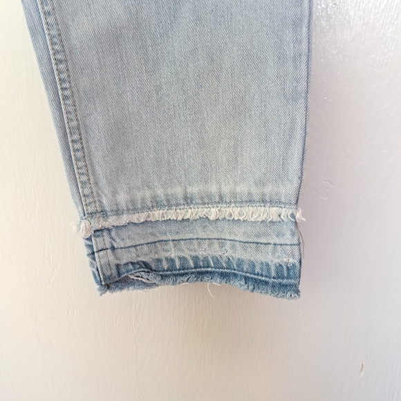 WE THE FREE Straight Leg Light Wash Cropped Button-Fly Double Frayed Hem SZ 26 - Picture 8 of 11